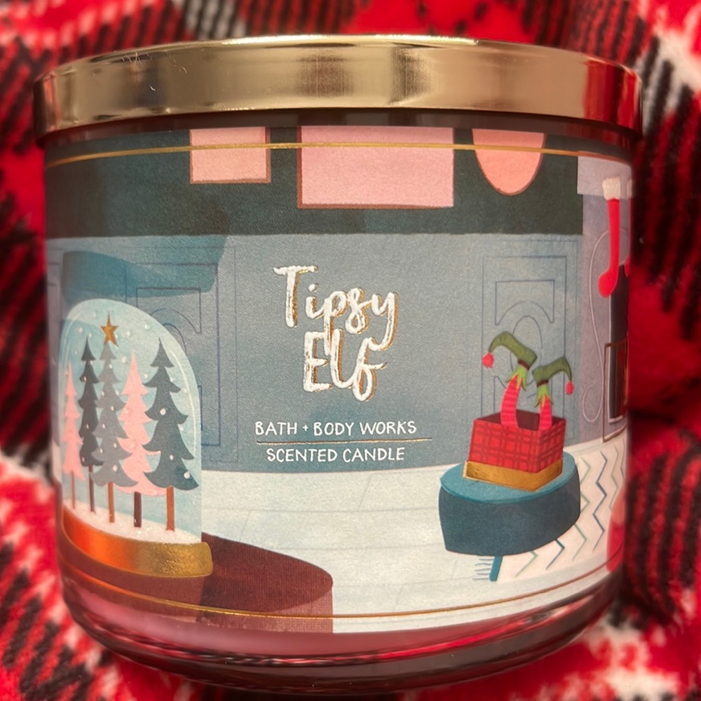 NEW Tipsy Elf Bath & Body Works 3-Wick Candle